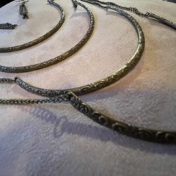 NWOT, 4 Layer Bronze Necklace and Earring Set - Picture 2 of 2